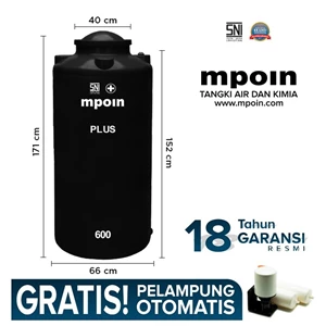 Tangki Air Mpoin Tall 600 Liter- Sni Tandon Air Toren Air Anti Pecah Anti Bakteri Anti Lumut Garansi 18 Tahun