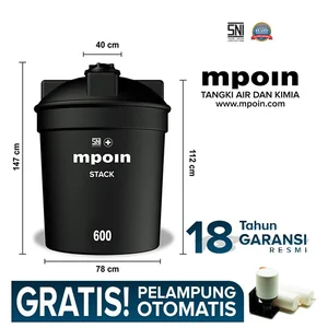 Tangki Air Mpoin Stack 600 L- Sni Tandon Air Toren Air Anti Pecah Anti Bakteri Anti Lumut Garansi 18 Tahun