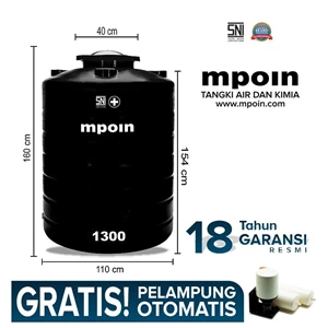 Tangki Air Mpoin Gl 1300 Liter- Sni Tandon Air Toren Air Anti Pecah Anti Bakteri Anti Lumut Garansi 18 Tahun