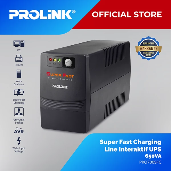 Ups Prolink Pro700sfc Super Fast Charging Line Interactive 650Va