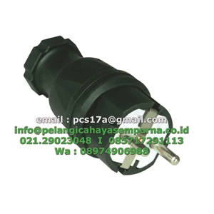 Power Plug Rubber Plug Rubber 16A 250V IP44 Black