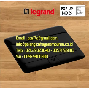 54026 4 Module Pop-Up Floor Box Matt Black Stop Kontak Lantai Stop Kontak Meja