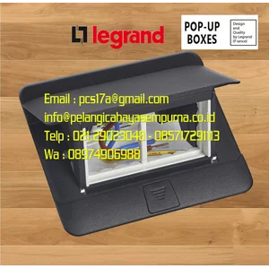 54026 4 Module Pop-Up Floor Box Matt Black Stop Kontak Lantai Stop Kontak Meja