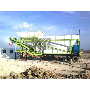 Mobile Concrete Batching Plant Dry Mix System Big Silo