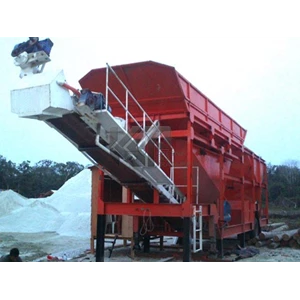 Mobile Concrete Batching Plant Dry Mix System Big Hopper 