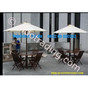 Sunbrella Garden Umbrella Diameter 2.30 M (4 Pcs Folding Chairs)