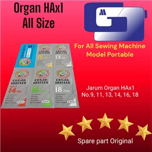 jarum jahit - jarum Organ ukuran size 9 11 13 14 16 18 Jarum Mesin Jahit Portable Semua Merk