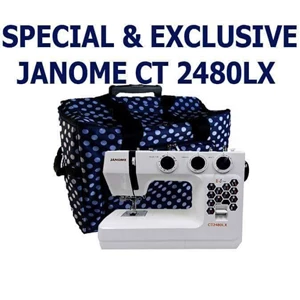 Janome ct2480lx Mesin jahit Portable kelas heavy duty - Putih Biru Dongker 