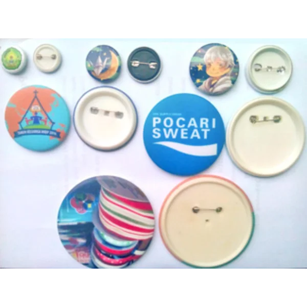 Pin Holand Laminated Doff Jeruk/Glossy 58 Mm Putih