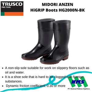 Trusco Safety Shoes 388-6603 Midori Anzen Higrip Boots Hg2000n-Bk Safety Shoes - Eu 39 (24.5)