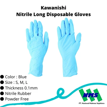 Dari Sarung Tangan Safety 433-9002 Nitrile Long Disposable Gloves - L 0