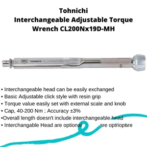 Kunci Momen Tohnichi Cl200nx19d-Mh Interchangeable Adjustable