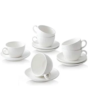 Coffee Cup Dan Saucer Porcelain (Cappucino)