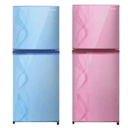 From Sharp 205L 2 Door Refrigerator - SJ - 237 ND - AB Blue Pink 0