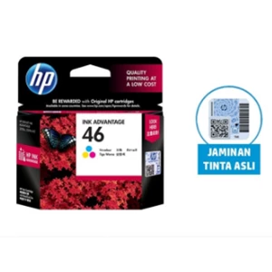 Tinta Printer HP 46 Black Original Ink Advantage Cartridge Tri Color