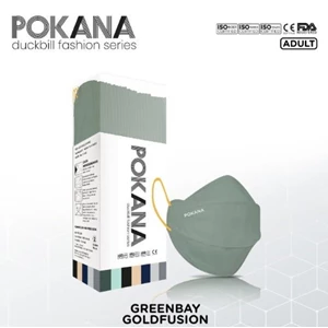 Masker Medis Pokana Duckbill Fashion Series (FS)- 4 Ply Earloop - Green Bay Gold