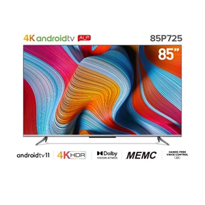 Smart TV TCL 85P725 85 inch Android 11.0 4K UHD Dolby Vision Atmos MEMC