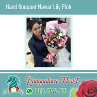 Hand Bouquet Mawar Lily Pink