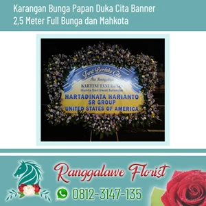 Bunga Papan Duka Cita Banner 2.5 Meter Full Bunga dan Mahkota Surabaya