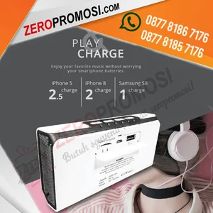 Power bank kapasitas 5.200mAh + BLUETOOTH SPEAKER btspk04