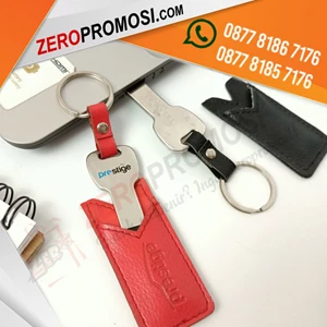  FlashDisk USB Metal Key + Pouch Kulit Kode FDLT26 Custom