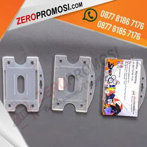 Card Holder Plastik 1kartu Transparan id card
