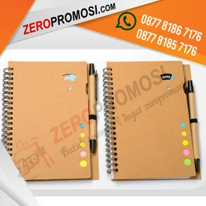 Memo Planner Mingguan Soft Cover dengan Post It & Pulpen Custom Logo