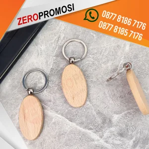 Jasa Kustom Gantungan Kunci Kayu GK-K03 Cetak Logo