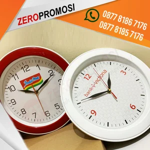 Jam Dinding 30 cm Model 777 Custom Logo untuk Souvenir Perusahaan