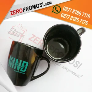 Glossy Black Ceramic Mug with Custom Logo Premium Company Souvenir