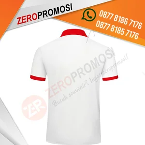 Kaos Polo Putih Custom Logo