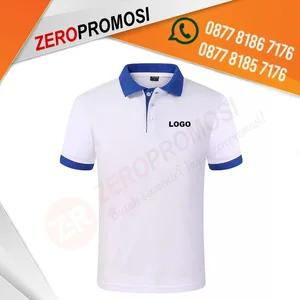 Kaos Polo Putih Custom Logo