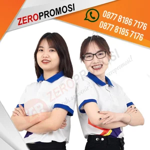 Kaos Polo Putih Custom Logo