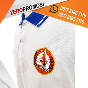 Kaos Polo Putih Custom Logo