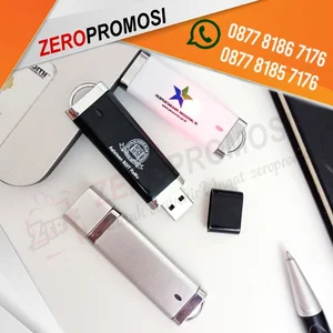USB Flash Drive FDPL01 Silver Custom Logo untuk Merchandise Perusahaan