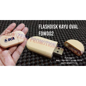 Flashdisk Wooden Oval Shape - Promotional Usb Souvenir