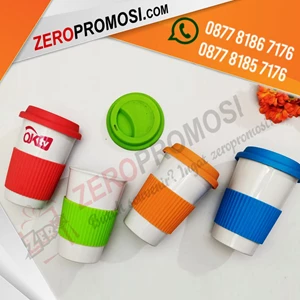Souvenir Ceramic Mug Promotional Rubber Rainbow Cup