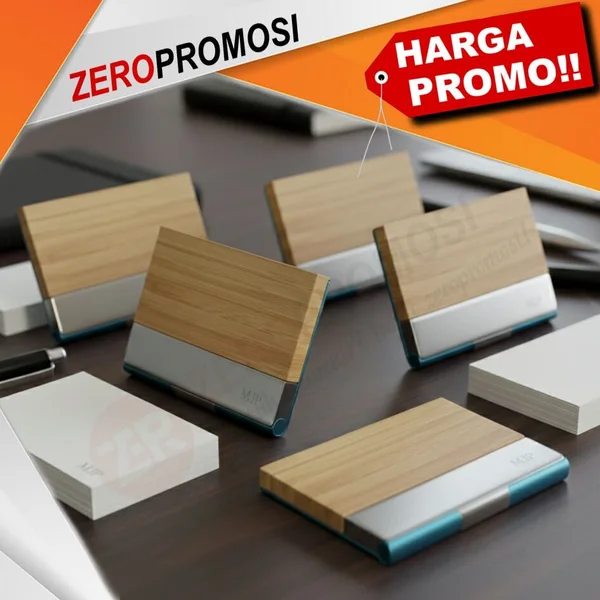  Tempat Kartu Nama KN-04 Motif Kayu Custom Logo untuk Corporate Gift