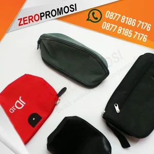 Pouch Custom Logo Tas Kosmetik Dompet Multifungsi Souvenir Branding Perusahaan