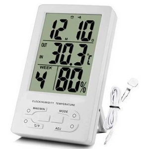 Indoor Thermometer Hygro Clock Th96 