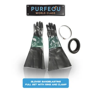 SARUNG TANGAN SANDBLASTING + RING + CLAMP / SARUNG TANGAN KARET / GLOVES SANDBLASTING SET WITH RING AND CLAMP PURFEQU