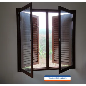Jendela Aluminium Doble Ukuran 120 × 80 Cm