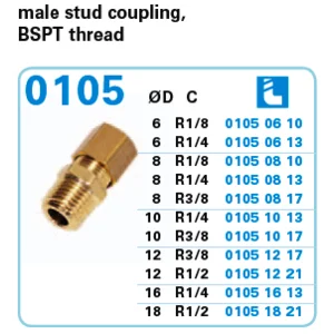 Legris - Male Stud Coupling 0105