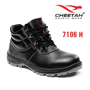 7106 H - Cheetah - Double Sol Polyurethane - Safety Shoes - Hitam
