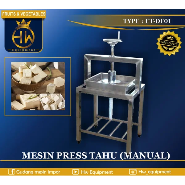 Mesin Press Tahu atau Mesin Pemeras Kedelai Manual ET-DF01