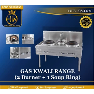 Gas Kwali Range tipe CS-1480 (2 burner + 1 soup tank)