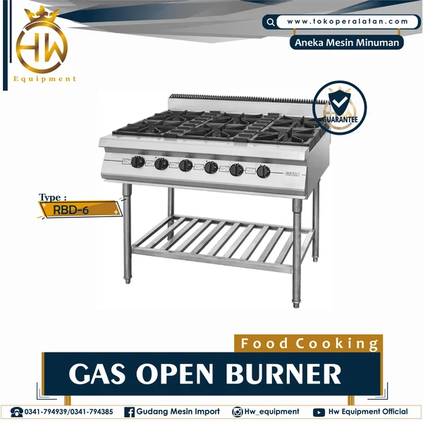 Kompor Gas Open Burner (Stand) tipe RBD-6