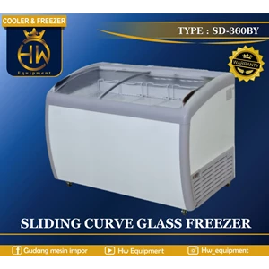 Mesin Pendingin Freezer Sliding Curve Glass tipeSD-360BY