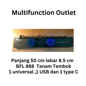 Stop Kontak Tanam dinding BFL 888A Multifunction Outlet panjang 50 cm rel plus outlet bisa plug in plug out bebas 