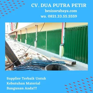 Pintu Besi Harmonika Plat Berdiri 4.1mmx21 Plat Silang 4.1x16 Daun Roll 0.7